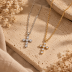 Mini Zirconia Crucifix Necklace