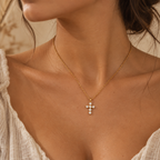 Mini Zirconia Crucifix Necklace