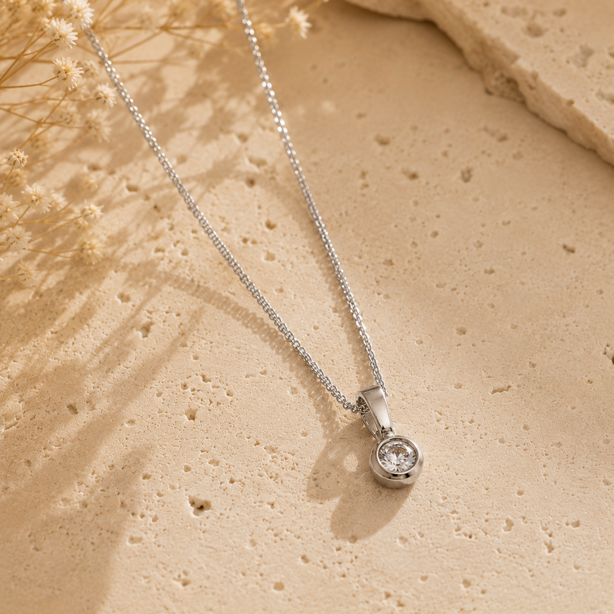 Petite Solitaire Necklace