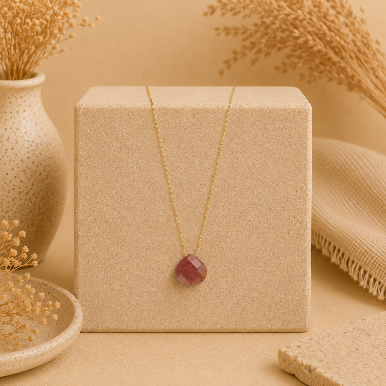 Floating Natural Stone Necklace