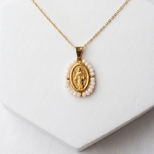 Beaded Miracle Medal Necklace