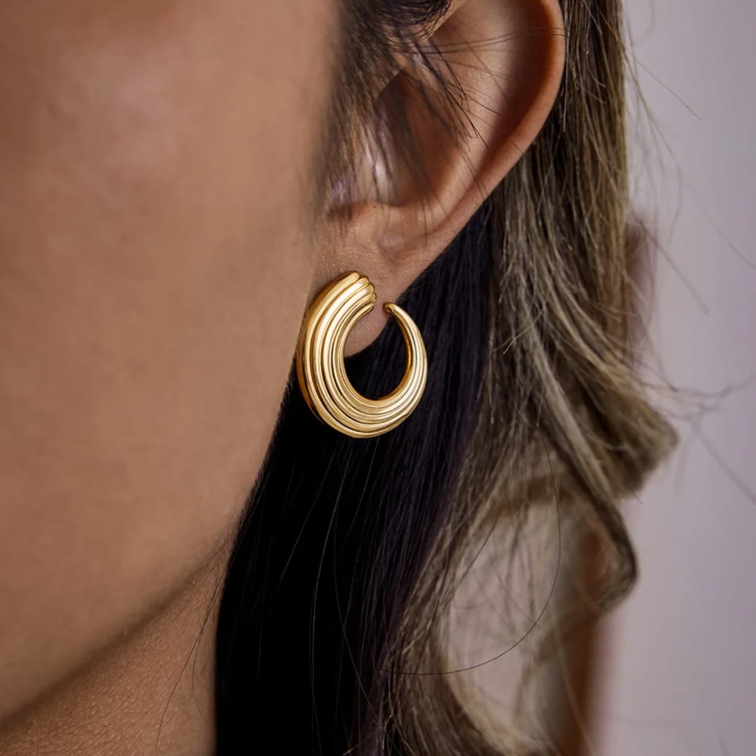 Wave Hoop Earrings