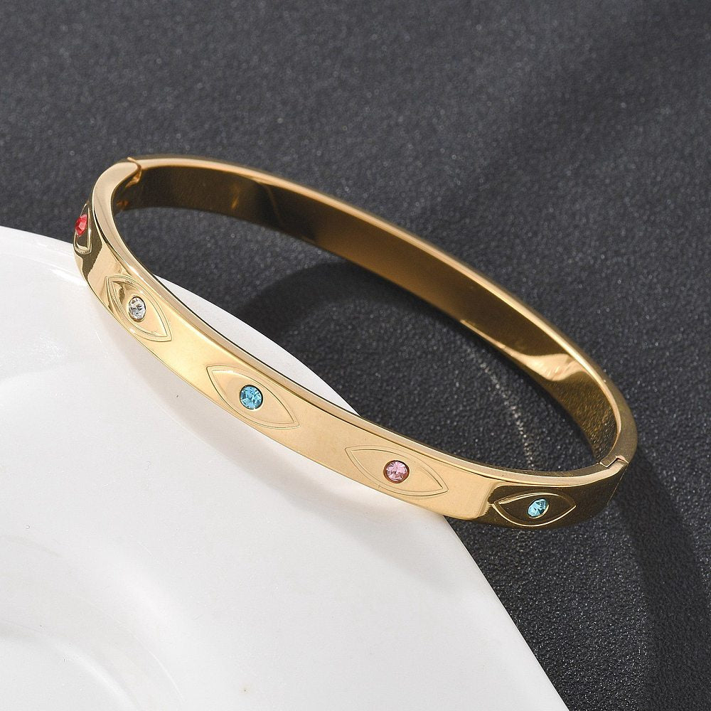 Evil Eye Gemstone Bangle