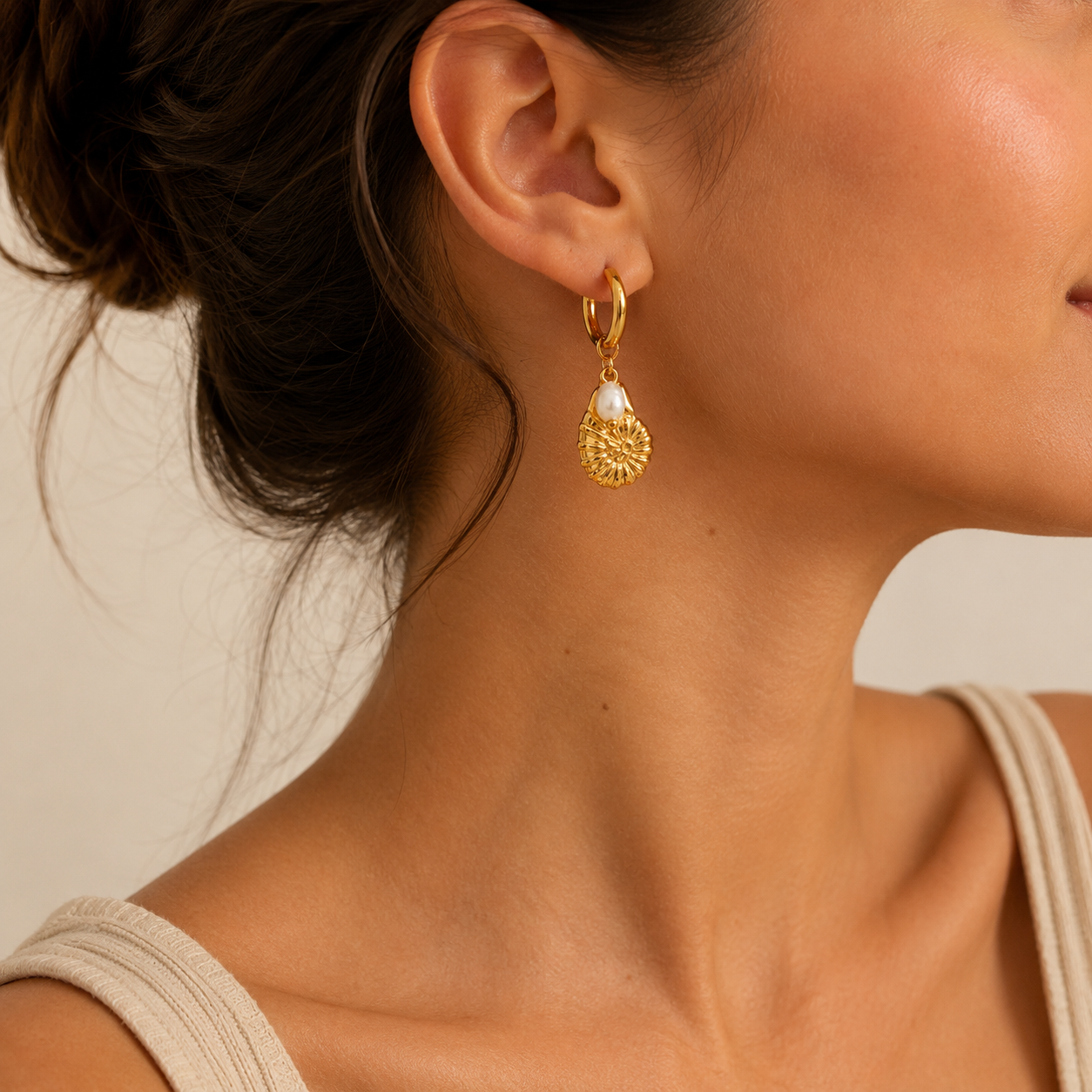 Ammonite Shell Earrings
