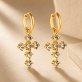 Crystal Crucifix Earrings