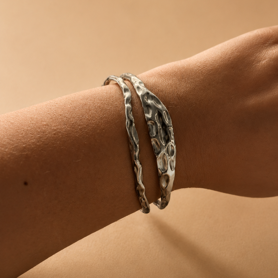 Hammered Cutout Bangle