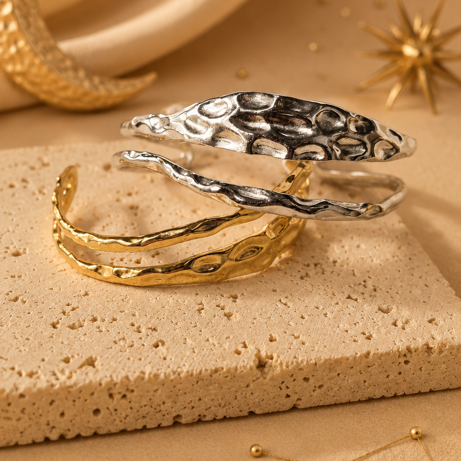 Hammered Cutout Bangle