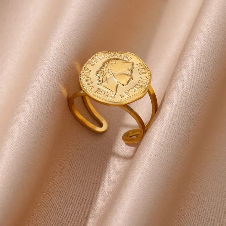 Greek Goddess Coin Adjustable Ring
