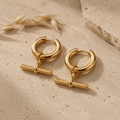T Bar Hoop Earrings
