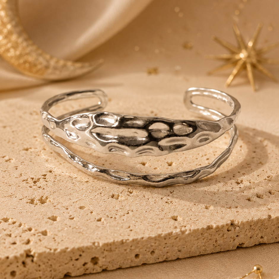 Hammered Cutout Bangle