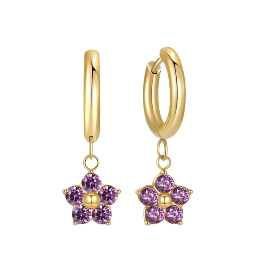 Crystal Flower Earrings (6 colours available)