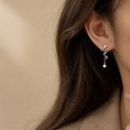 Dangling Spiral Star Earrings