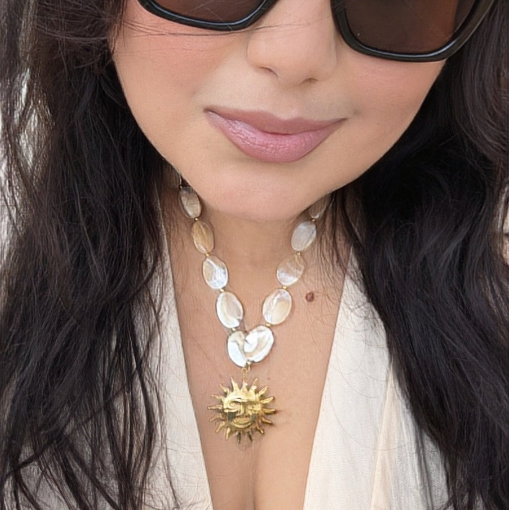 Natural Shells Sun Necklace
