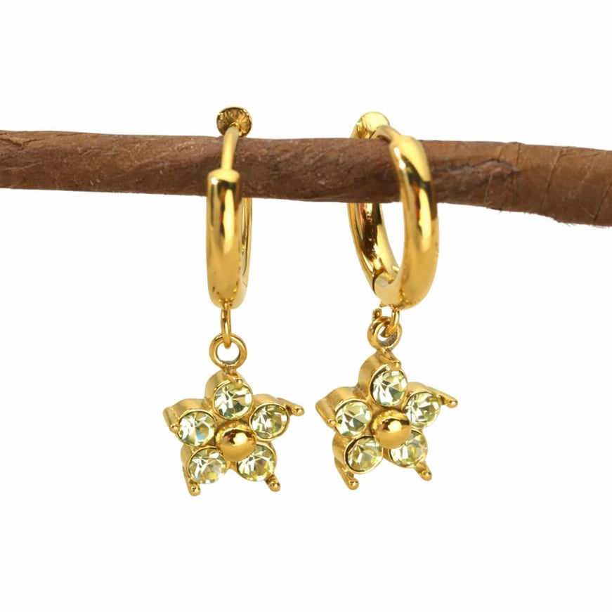 Crystal Flower Earrings (6 colours available)