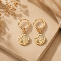 Moon Star Hammered Hoops