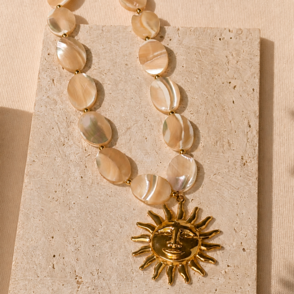 Natural Shells Sun Necklace