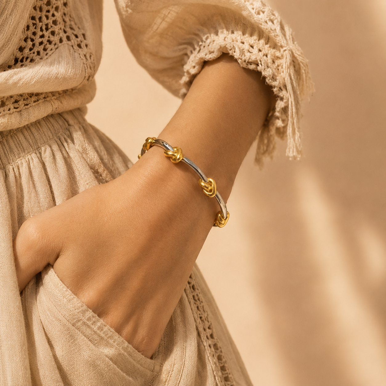 Two Tone Knot Bangle