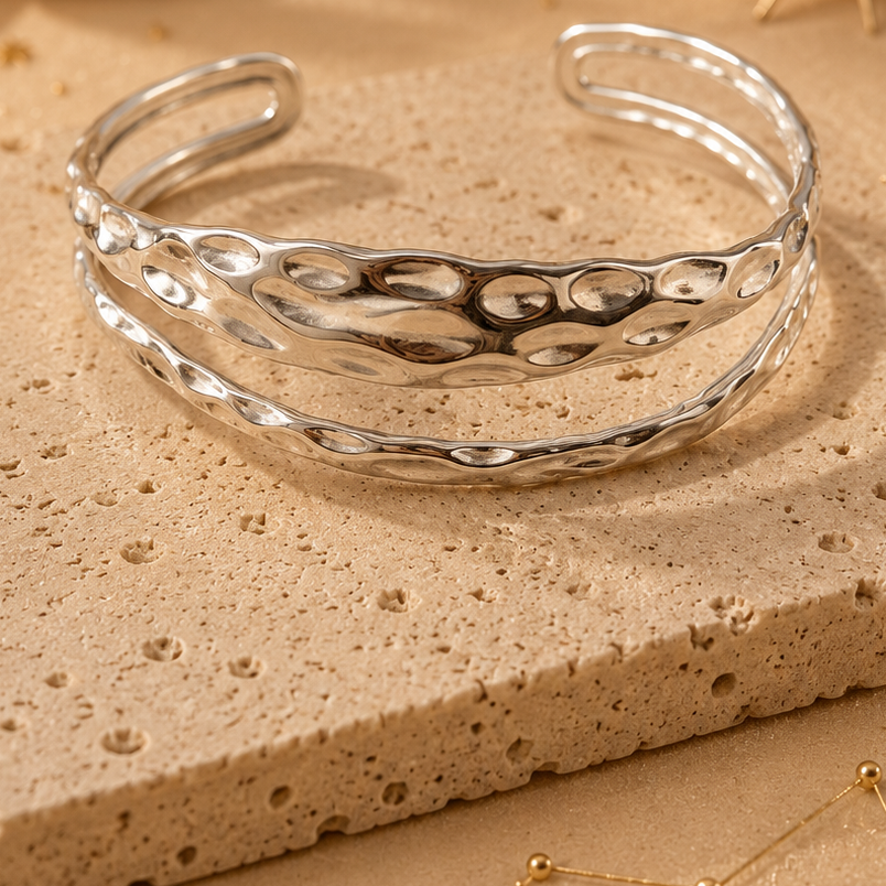 Hammered Cutout Bangle