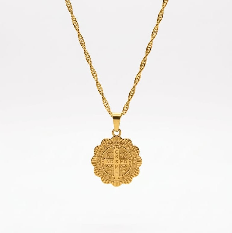 Gold St Benedict Necklace