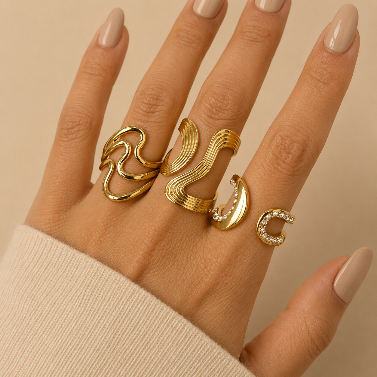 Wavy Adjustable Ring