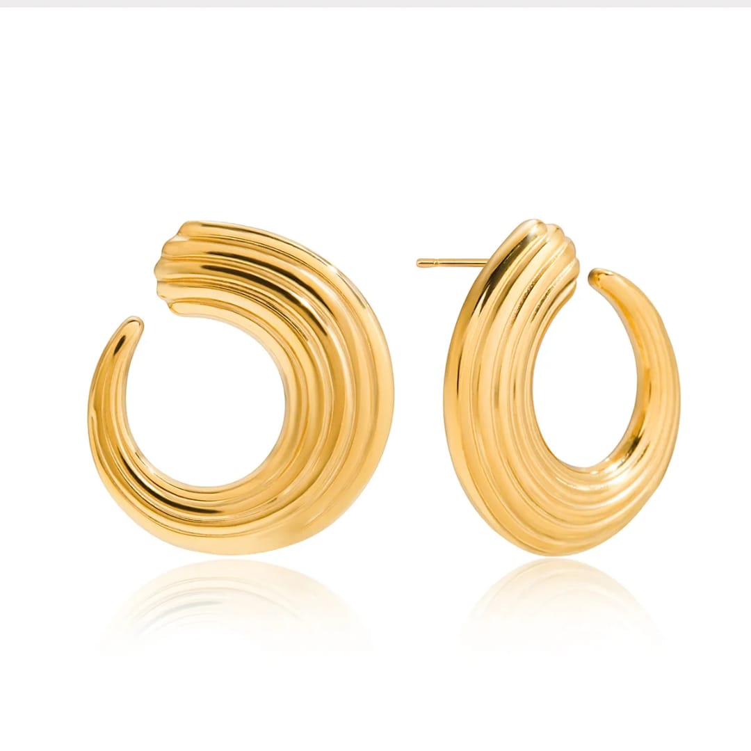 Wave Hoop Earrings