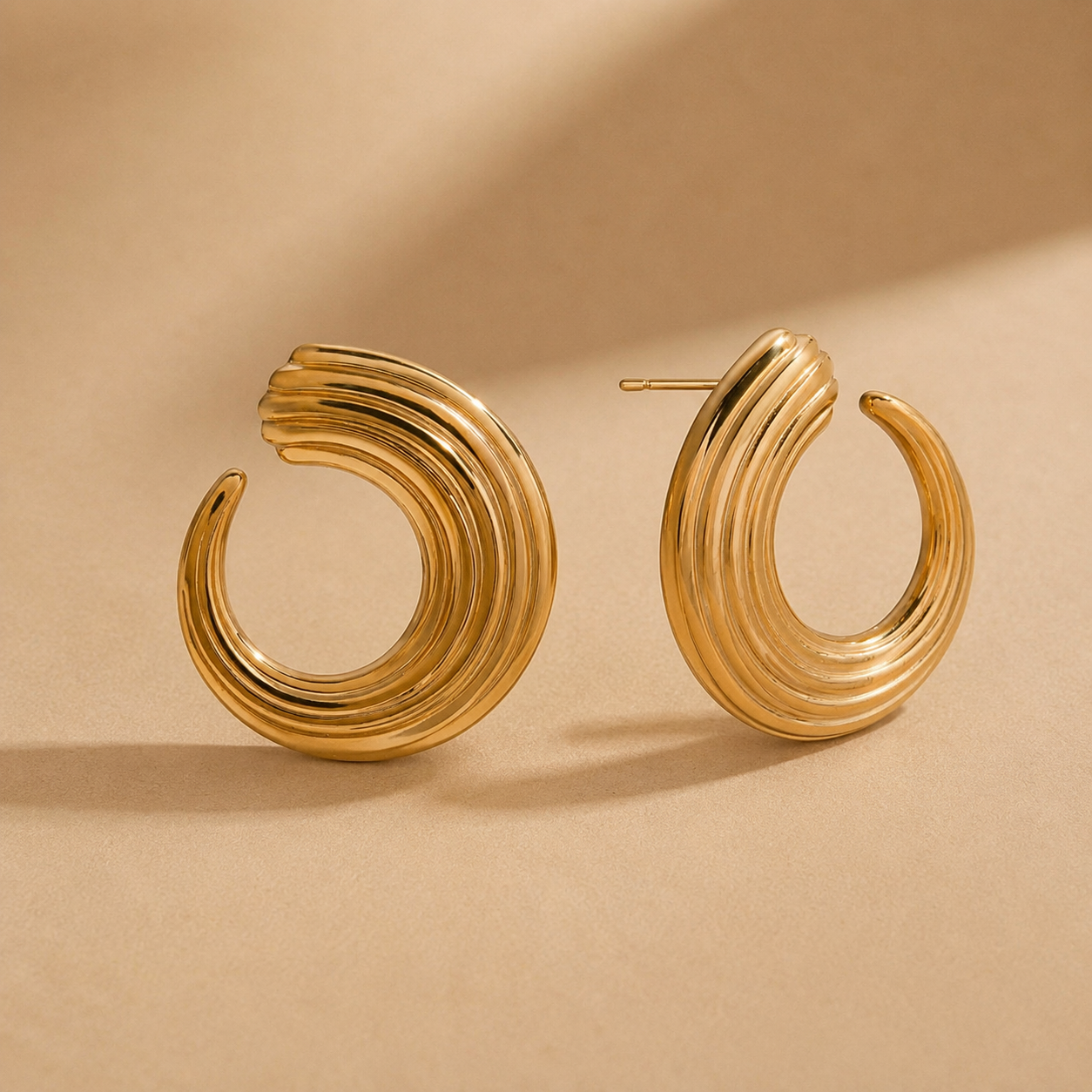 Wave Hoop Earrings