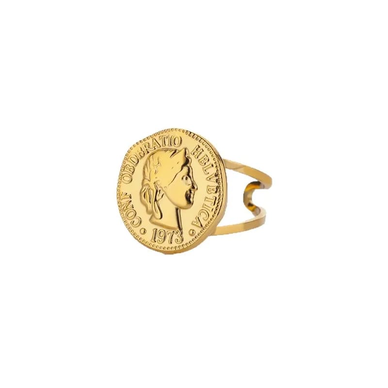 Greek Goddess Coin Adjustable Ring