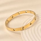 Star & Moon Pierced Bangle