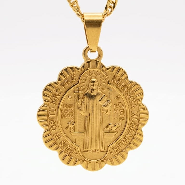 Gold St Benedict Necklace
