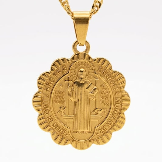 Gold St Benedict Necklace
