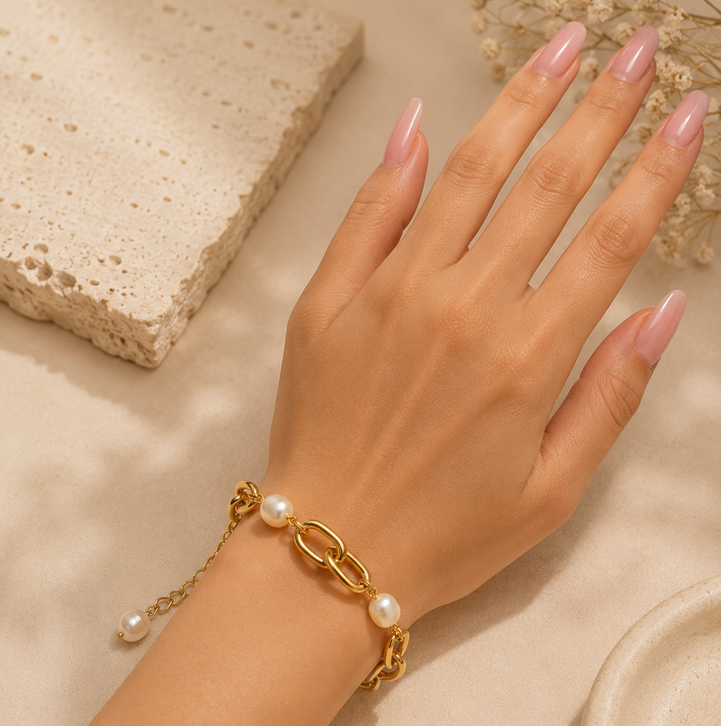 Baroque Pearls Chain Bracelet