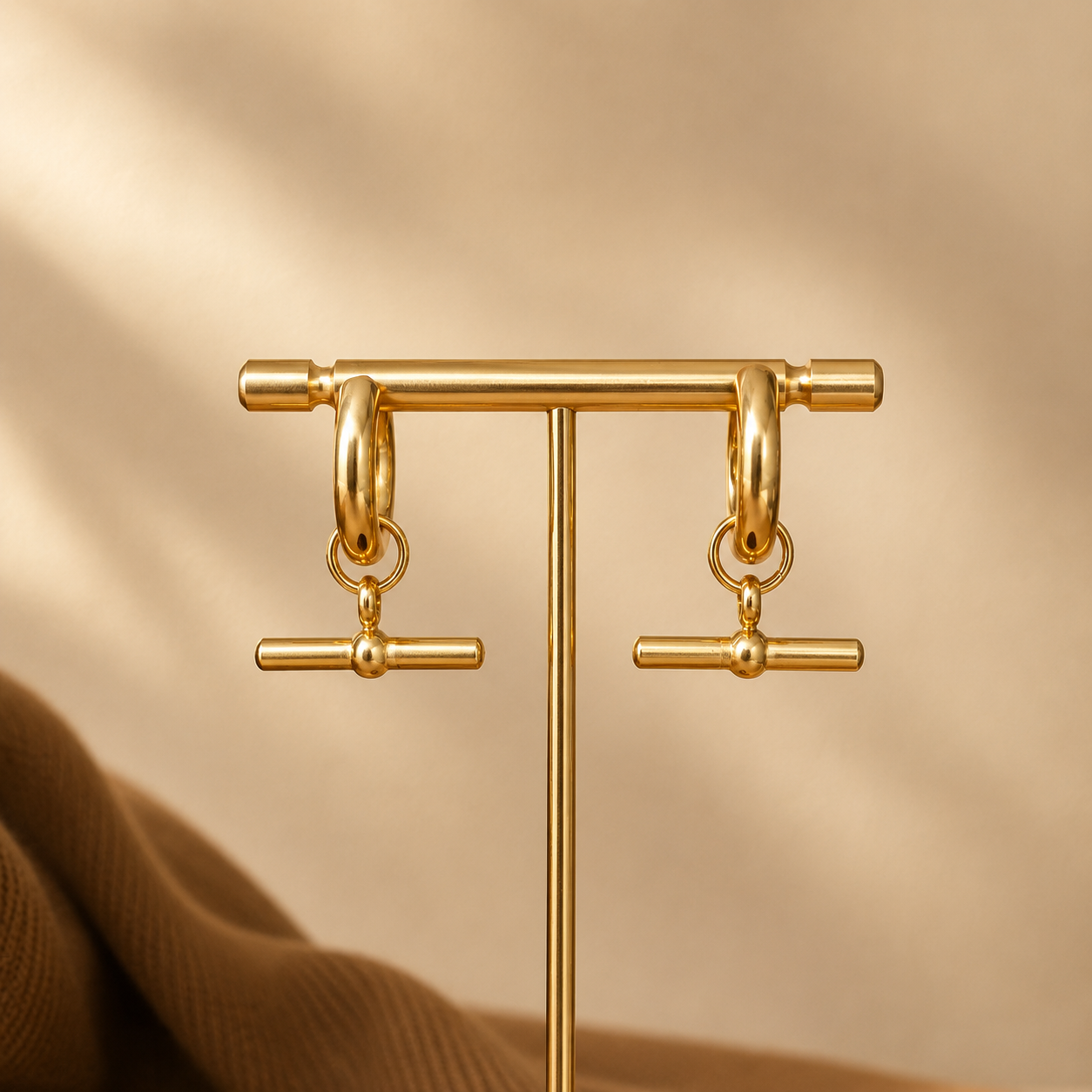 T Bar Hoop Earrings