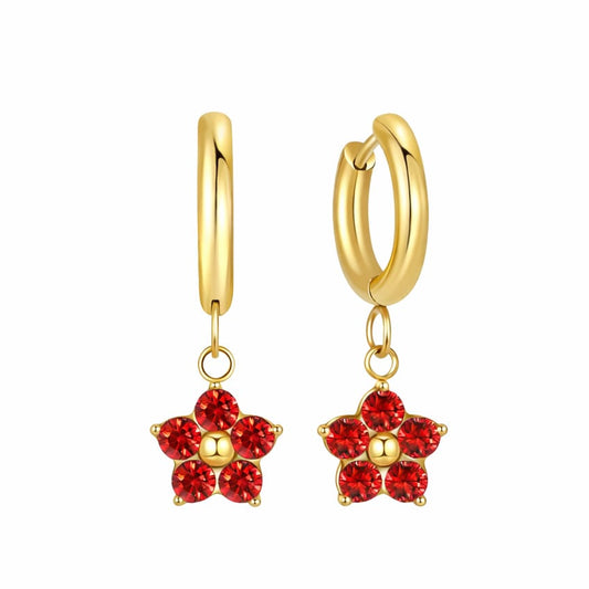 Crystal Flower Earrings (6 colours available)