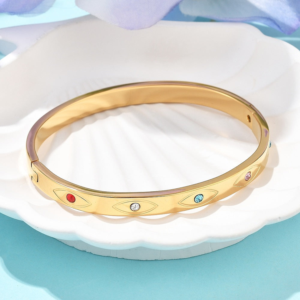 Evil Eye Gemstone Bangle