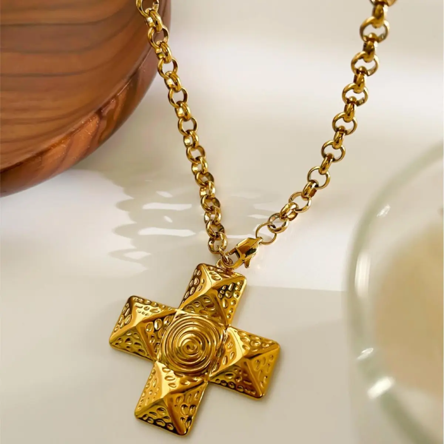 Vintage Statement Cross Necklace