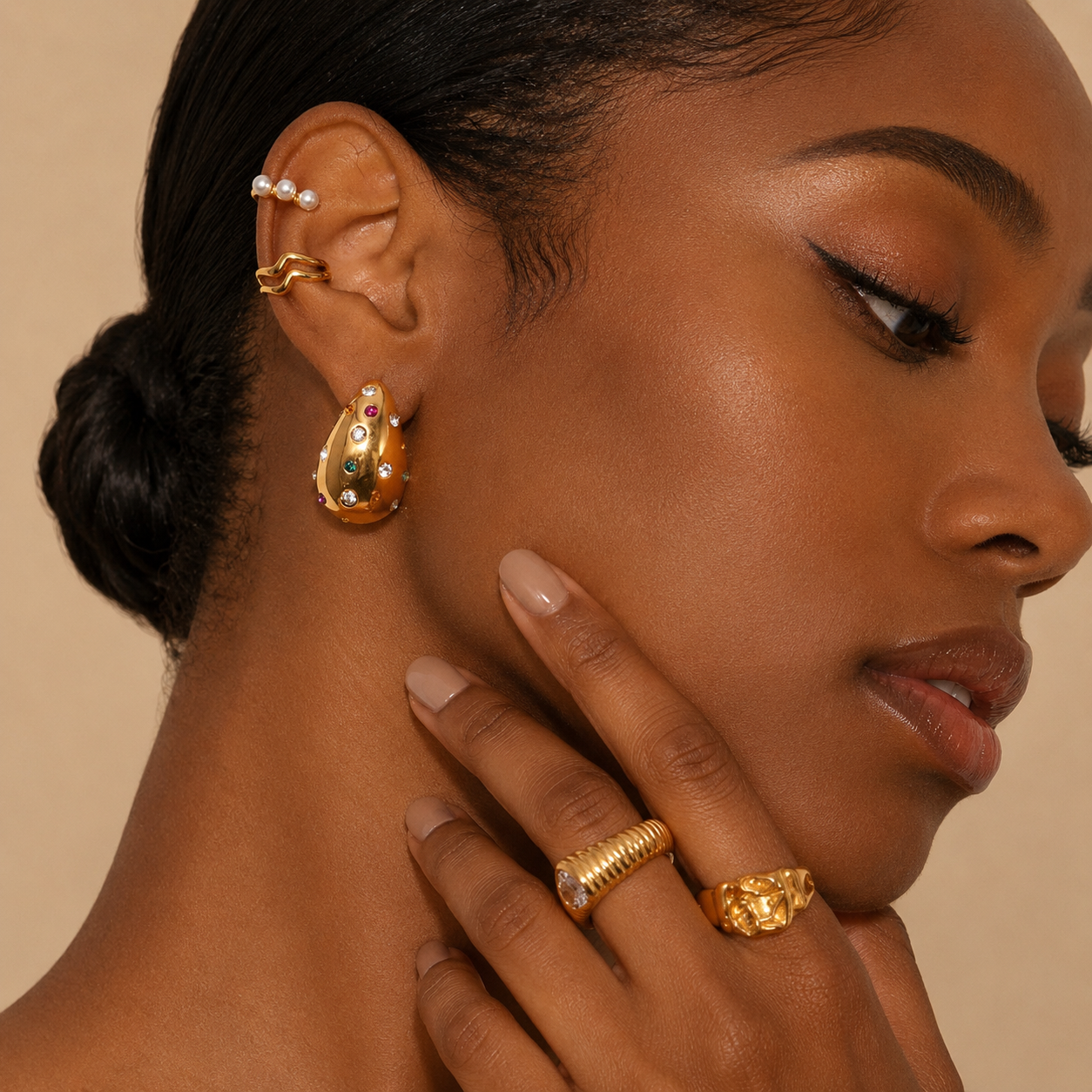 Golden Constellation Drop Earrings
