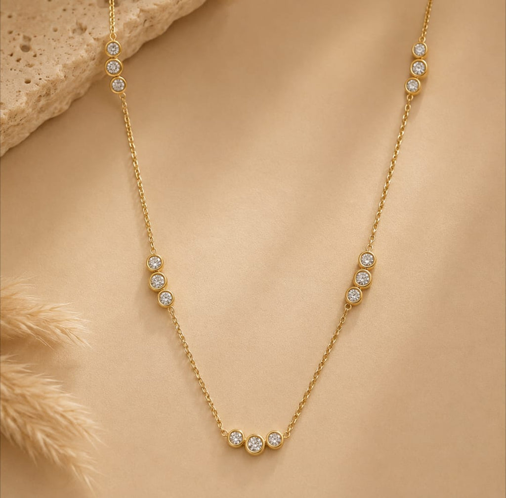 Zirconia Trios Necklace