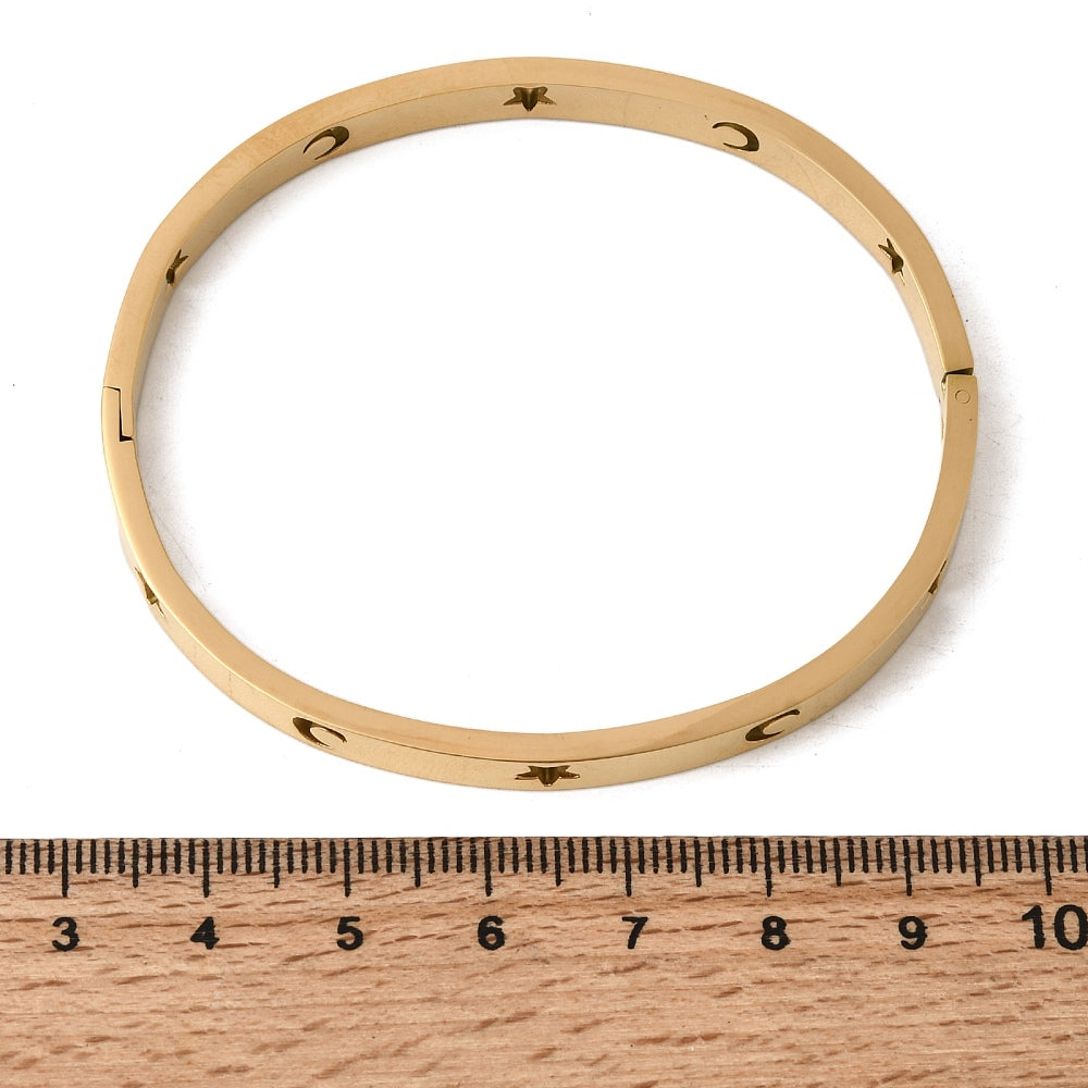 Star & Moon Pierced Bangle