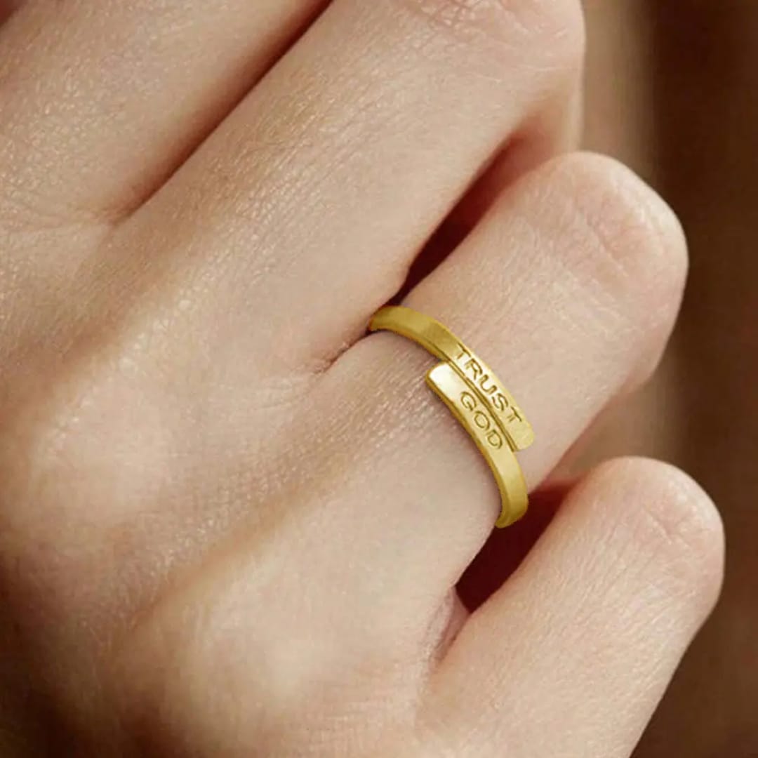 Trust God Adjustable Ring