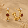 Five Stone Hoop Earrings