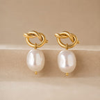 Solea Knot Pearl Earrings