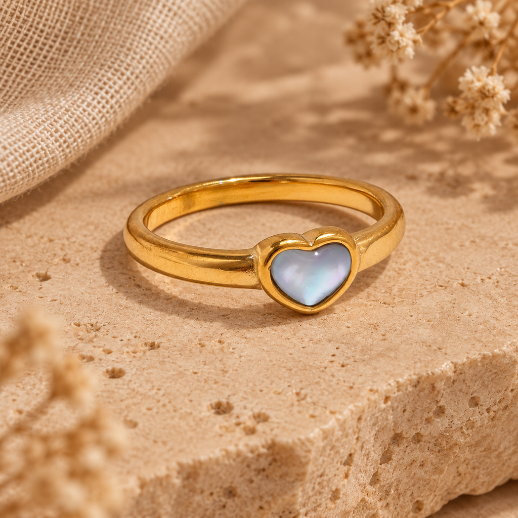 White Heart Ring