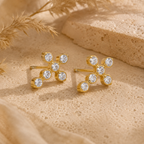 Zirconia Crucifix Studs
