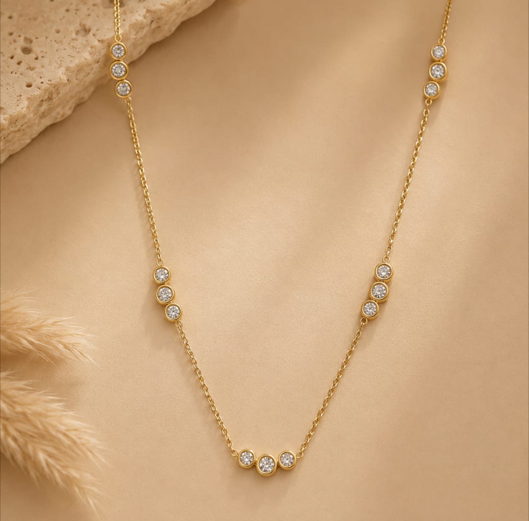 Zirconia Trios Necklace