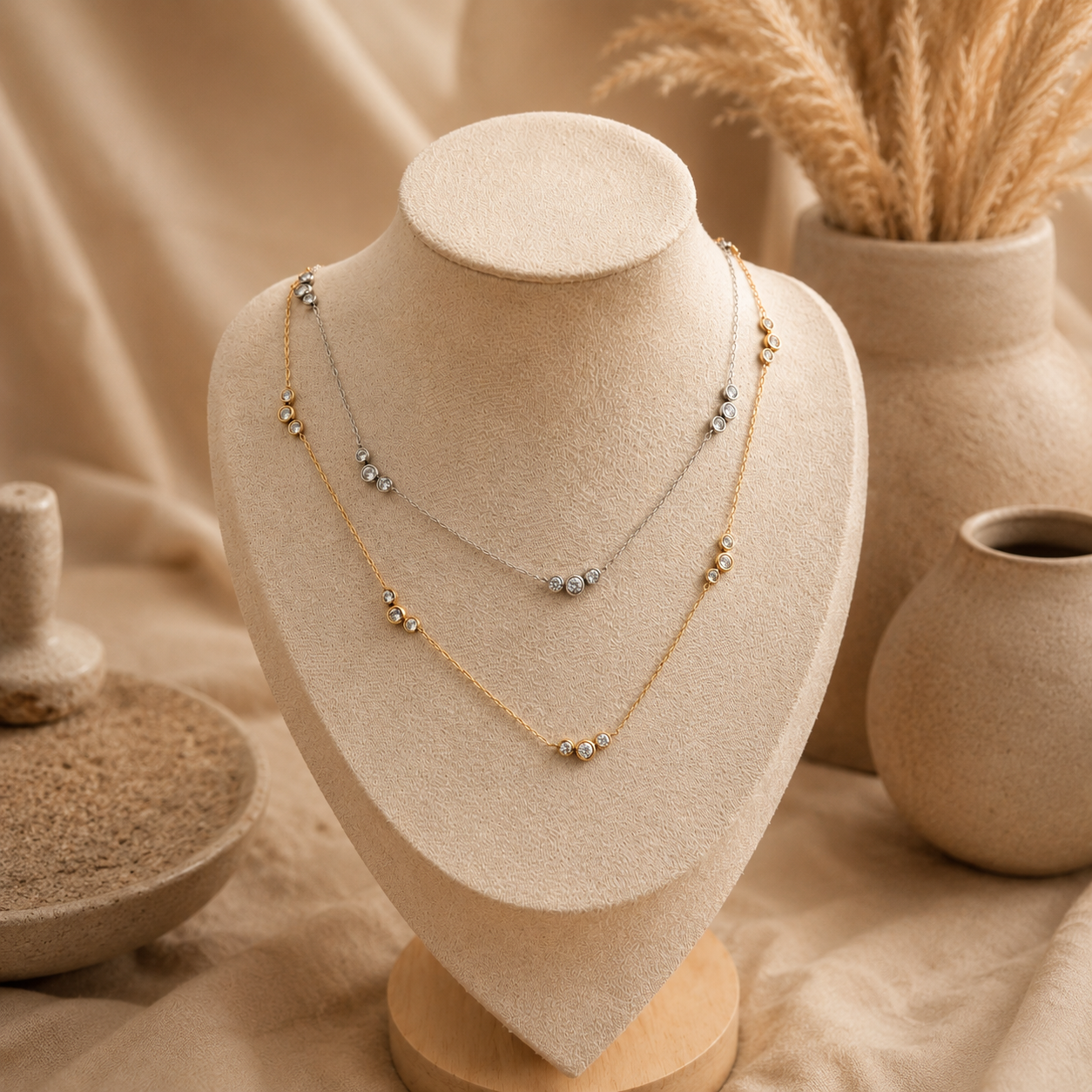 Zirconia Trios Necklace