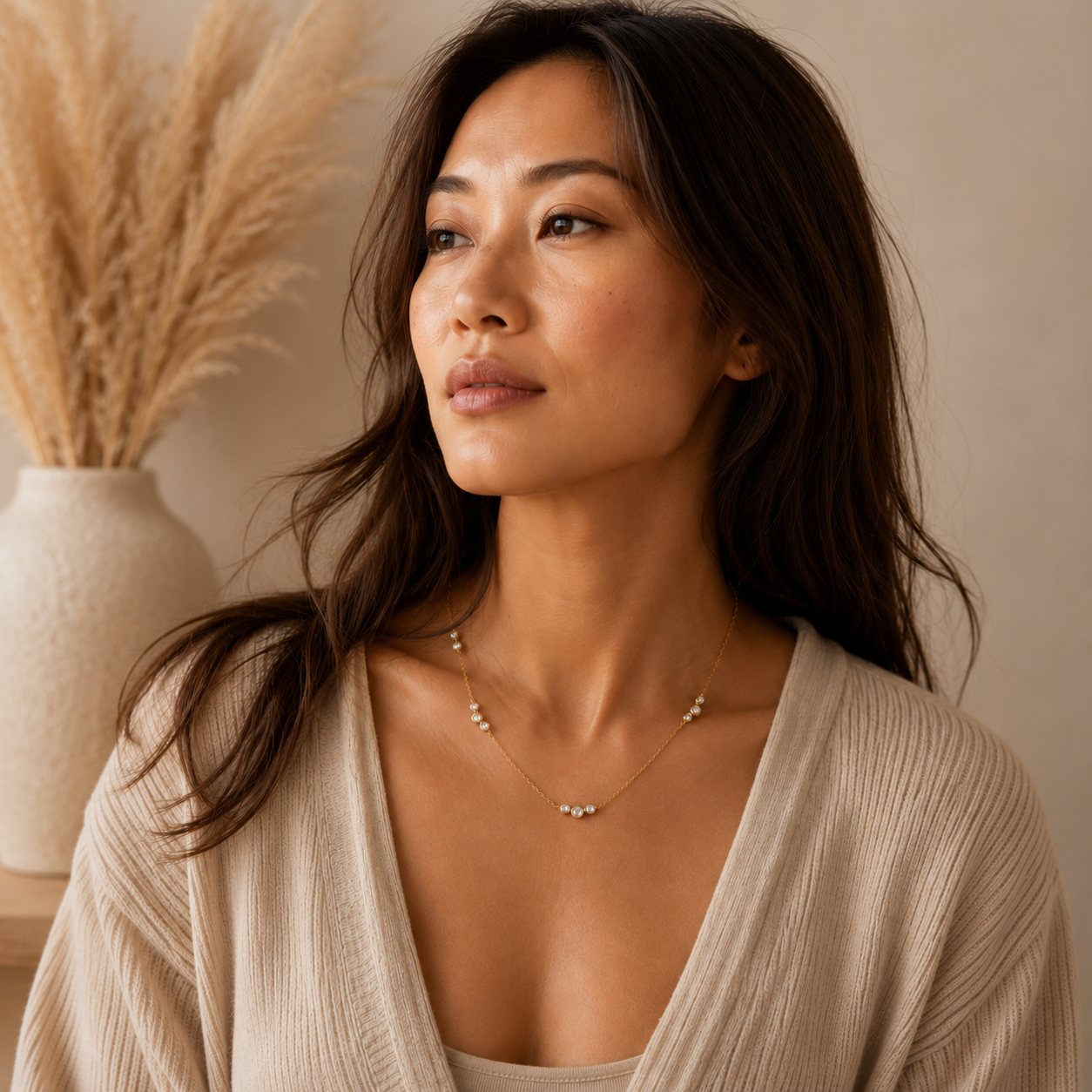 Zirconia Trios Necklace