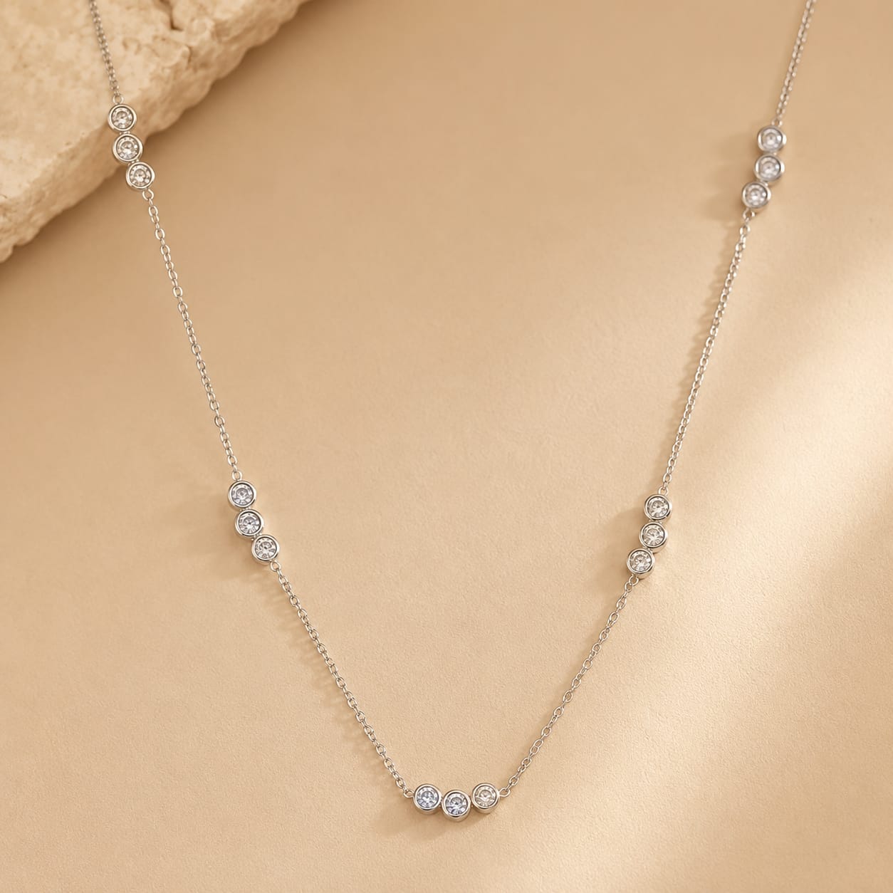 Zirconia Trios Necklace
