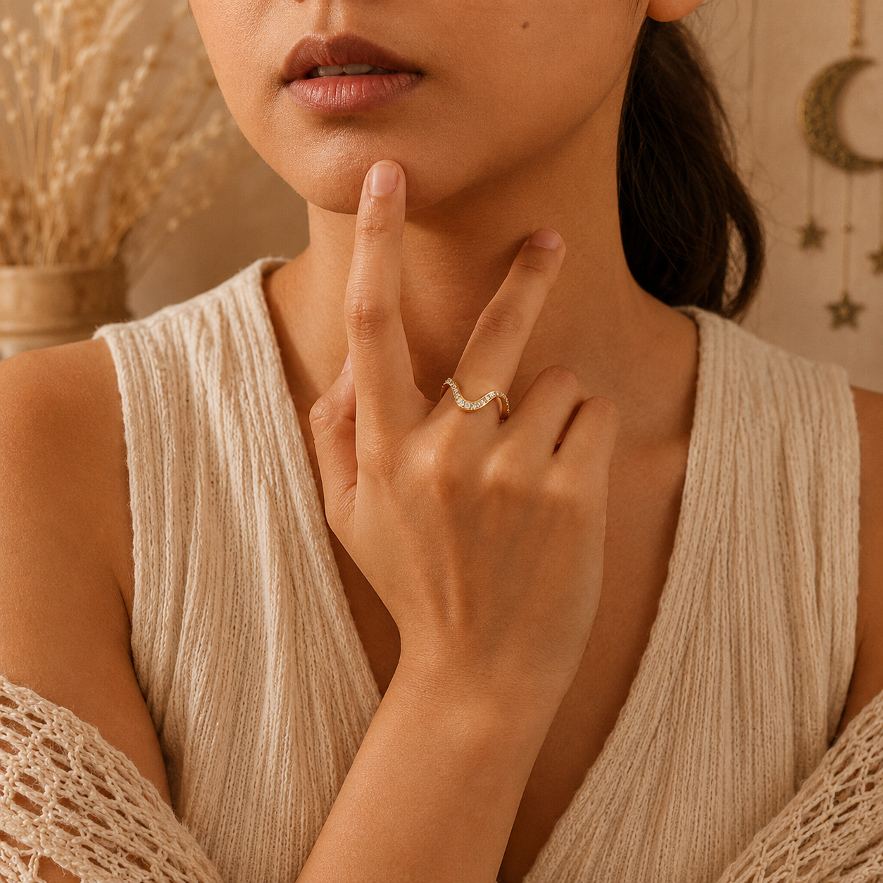 Zirconia Wave Ring